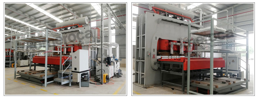 Short-cycle hot press machine for laminate flooring production line-