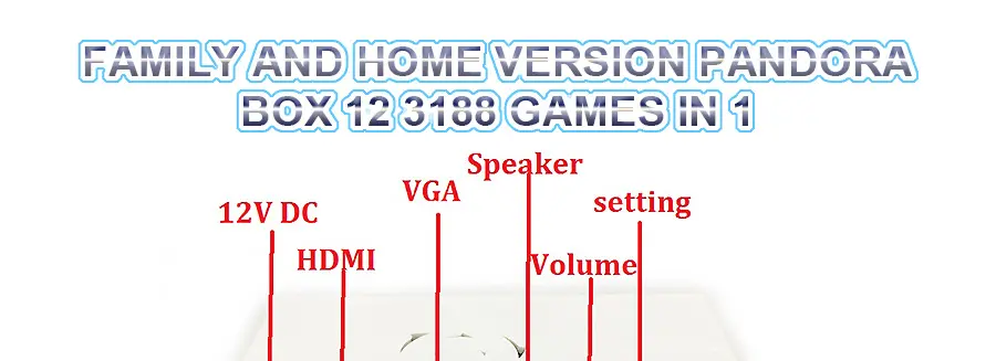Family and home version pandora box 12 3188 games in 1-