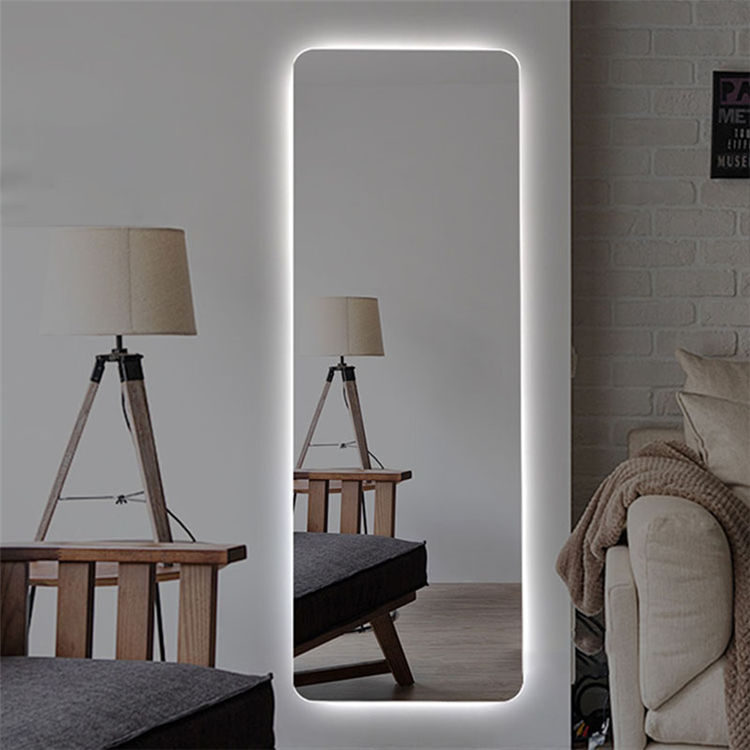 Touch Sensor Frameless LED Lighted Full Length Mirror
