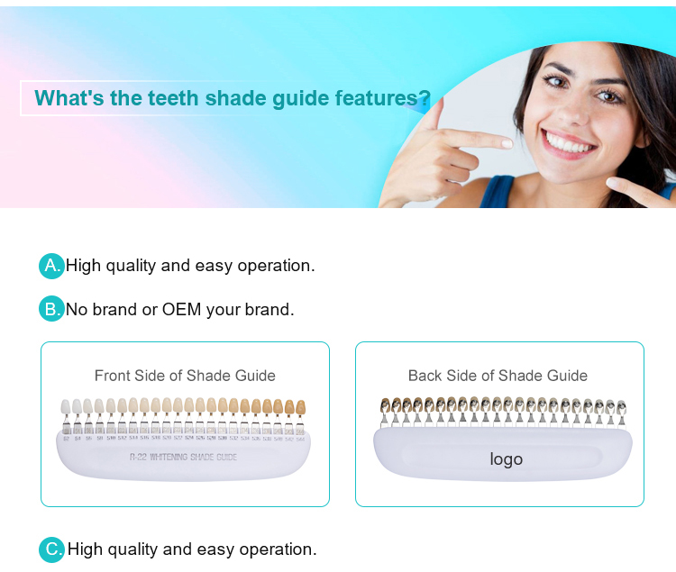 3D Professional  22 Color Teeth Whitening Shade Guide-