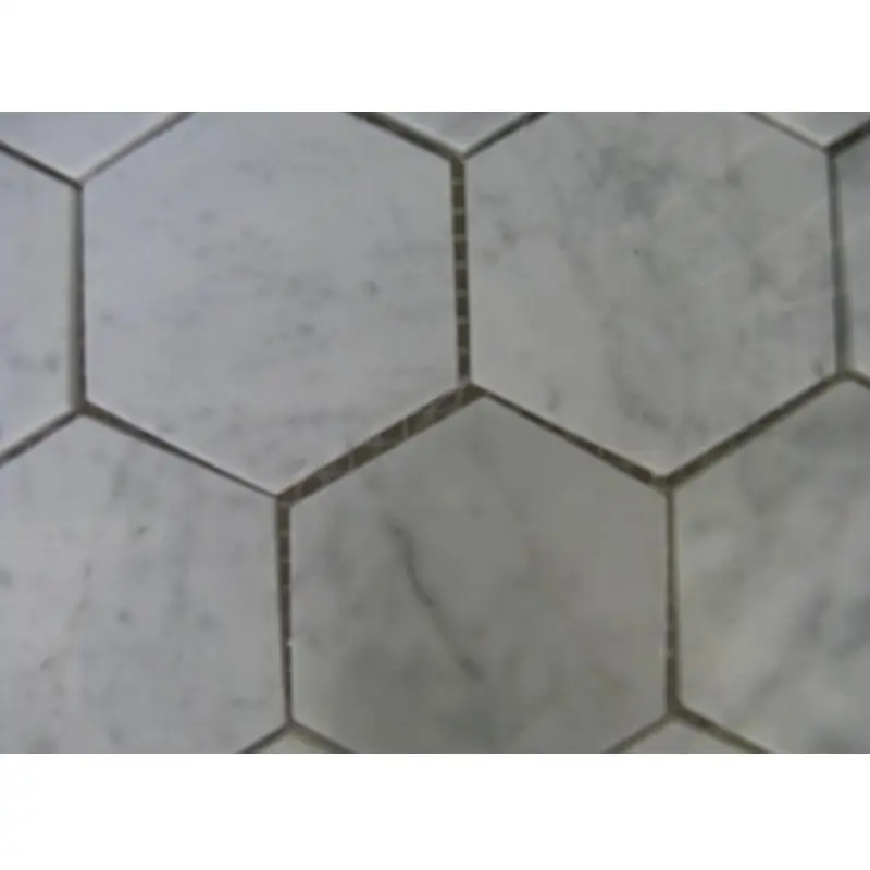 Retoucheren Museum Picasso Carrara wit marmer Hexagon Mosaic Tile 3 inch gepolijst voor Bathroom Floor  of Walls Decoration