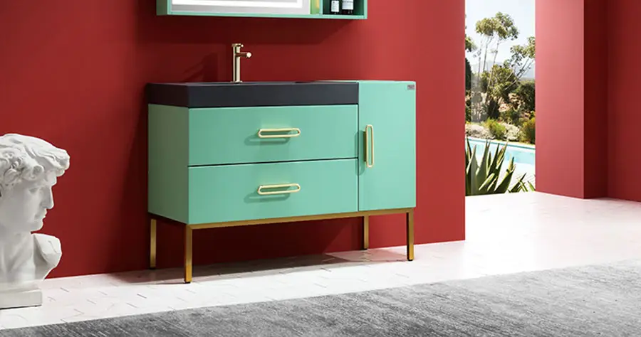 Green Vanity Bathroom Sink Cabinets Storage