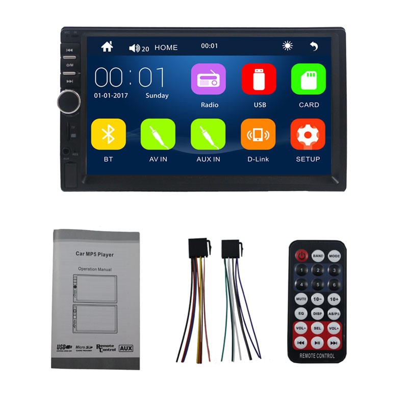 7inch slim type audio fm dvd auto radio 2 din universal