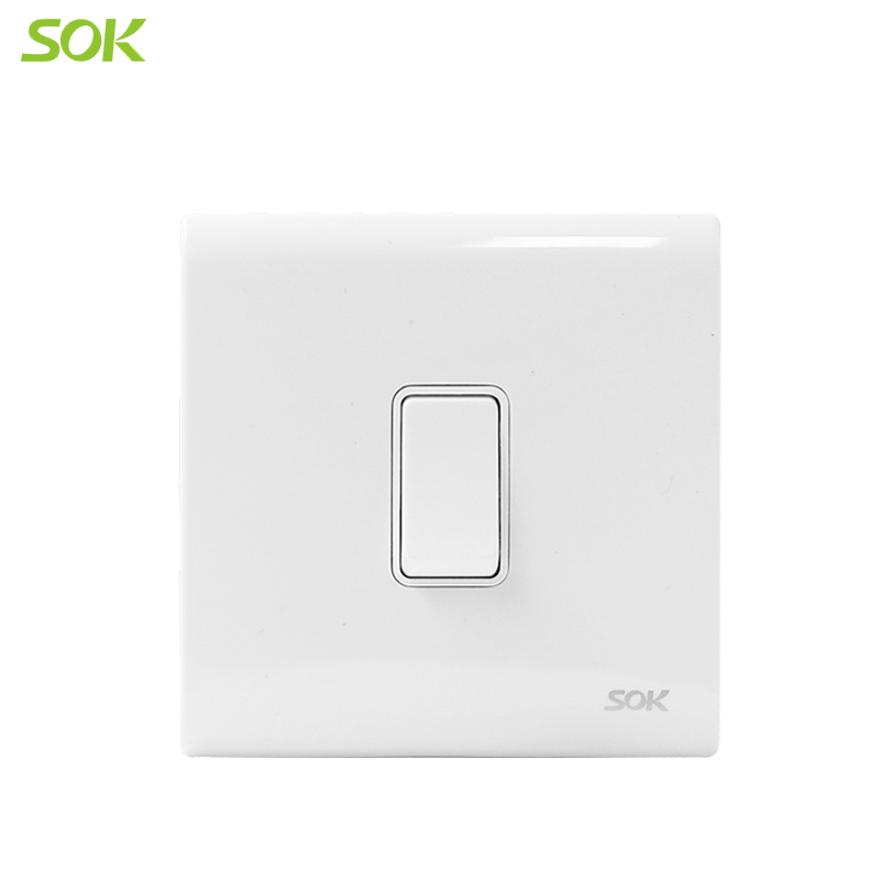 16AX 250V 1 Gang 1 Way Light Switch White