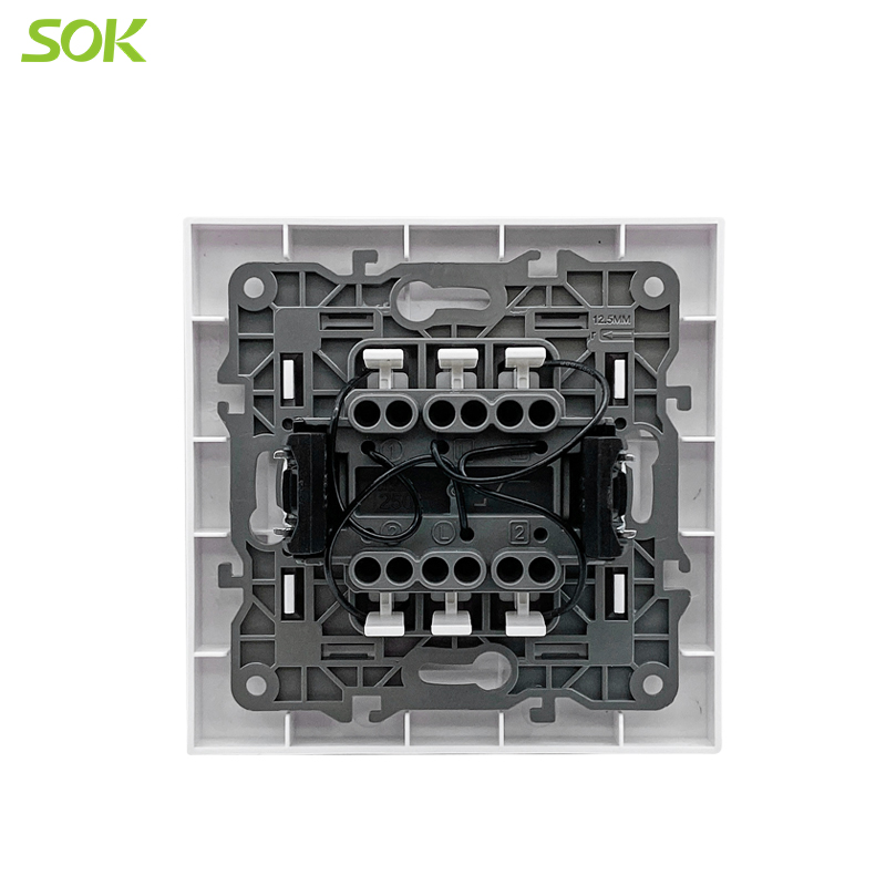 2 Gang Single Way Light Switch with LED Indicator with Hanger